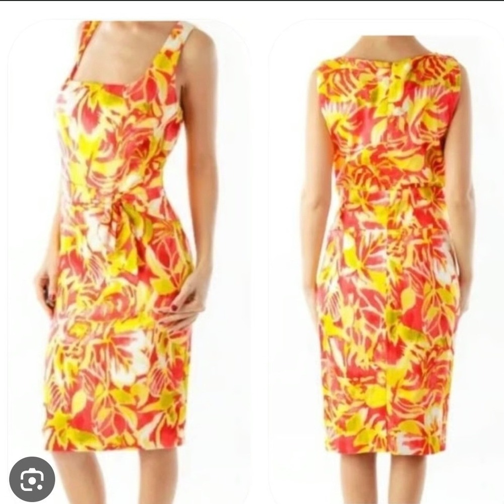 $150 Lauren Ralph Lauren Konatta Abstract Sleeveless Cotton Sheath Dress SP Pet